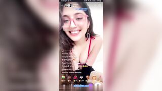 Insta & Tango Influencer CLUMSY Stripping her Skirt Vibrator Masterbation
