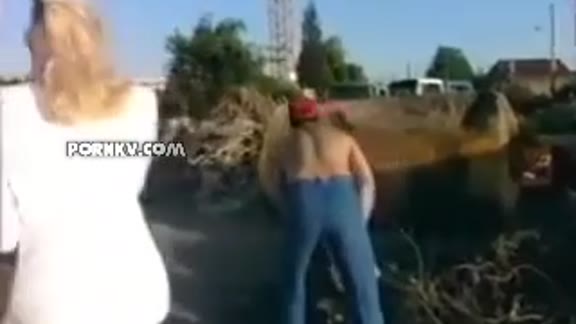 Mature milf boss blonde in lingerie fucked by unsatisfied workers on building site fuck fantasy